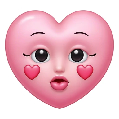 A heart with the kissy face inside of it sticker