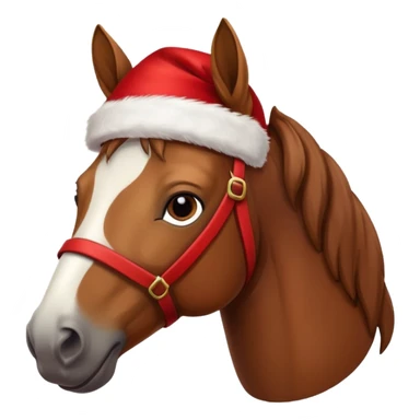 christmas brown horse with a red saddle sticker