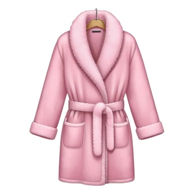 pink fluffy dressing gown with belt sticker