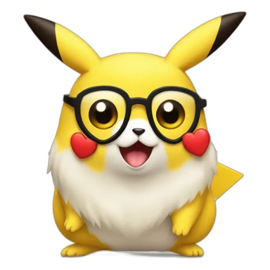 Pikachu avec des coeur aux yeux sticker
