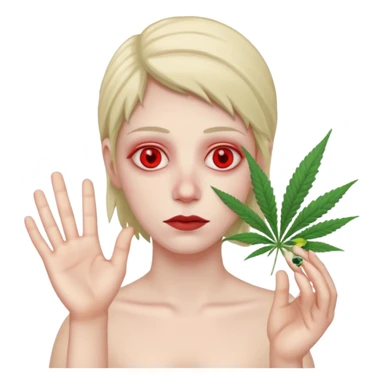 gang dealer drugged white with cannabis on a hand sticker