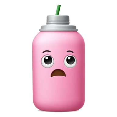A cute pink drinking bottle with straw like a stanley. sticker