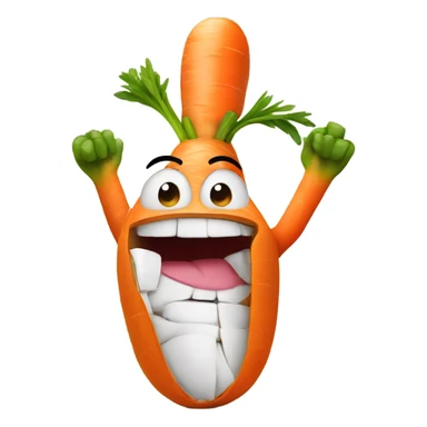 Happy carot with hands sticker