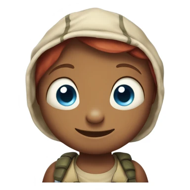 Young adorable red boy turtle with blue eyes sticker