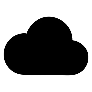 Create a minimalist icon of a cloud with a black silhouette on a pastel gradient background, rounded contours, modern and friendly style, matching the style of the reference image. sticker