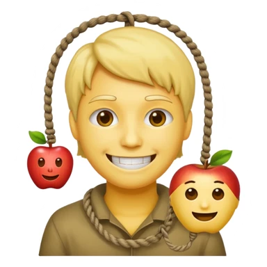 😔 with noose around neck. Apple themed emoji with regular yellowish skin(not completely yellow) only head sticker