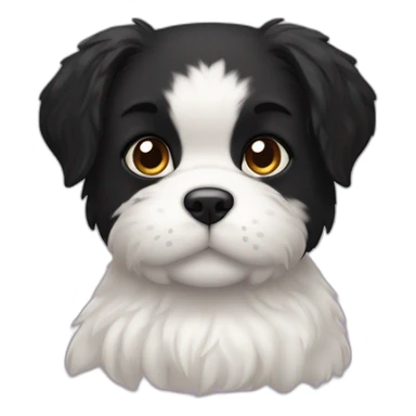 Shizu Hund schwarz mit kuschtier Katze sticker