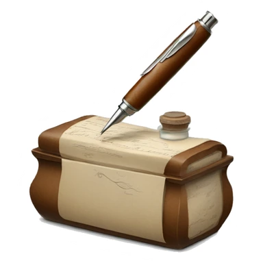 quill pen and ink bottle sticker