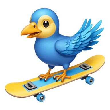 skateboarding bird sticker