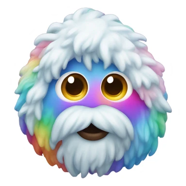 A rainbow yeti poop emoji sticker
