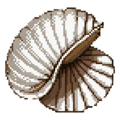 Clam with shiny pearl inside, open seashell revealing pearl treasure sticker