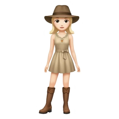 fai il vestito più corto e degli stivali e un cappelli sticker