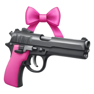 Gun with hot pink bow on it sticker