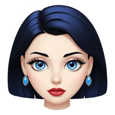 Naked lady with blue yes black hair and big Breast big glossy lips black eyelashes bold brows sticker