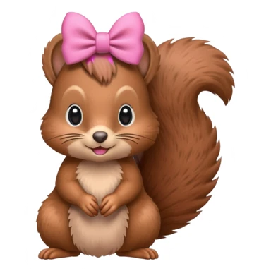 Squirrel with pink bow on her head sticker