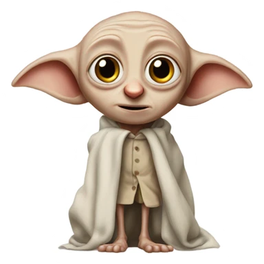 Dobby with a pillowcase as clothes sticker