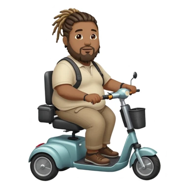 fat black man with dreads on mobility scooter  sticker