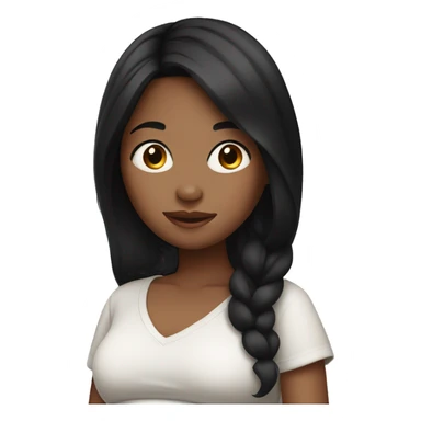 girl with black hair pregnant sticker