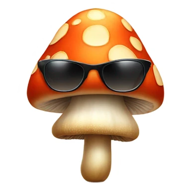 Mushroom with sunglasses  sticker