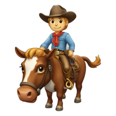 Cheval cow-boy sticker