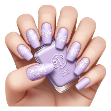 lilac pastel manicure with nail art designs sticker