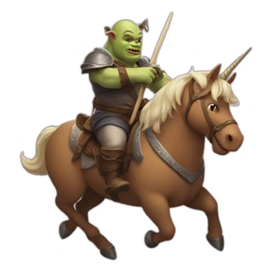 ogre riding a unicorn sticker