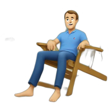 Macron en vacances sur la tour effel sticker