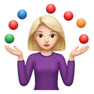 a girl juggling  with two hands  sticker