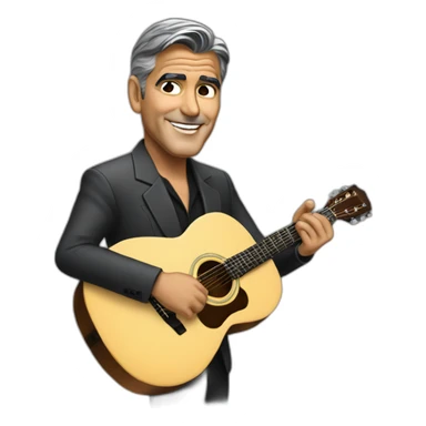 George Clooney playing the guitar sticker