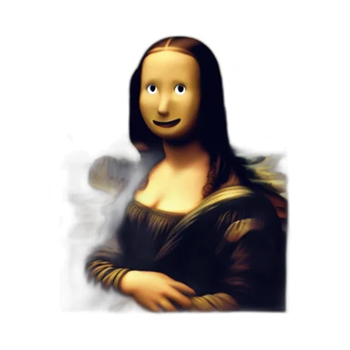 Mona Lisa with beer sticker
