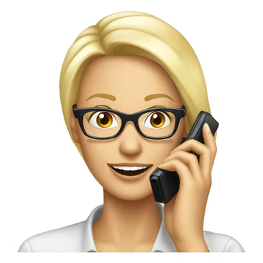 Elegant Blonde woman wearing glasses calling on cell phone sticker