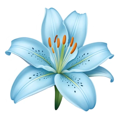 Delicate light blue mini lily sticker