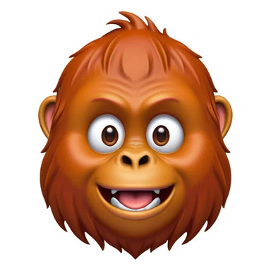 Cinematic Comical Orangutan Portrait Emoji, Head tilted dramatically with an exaggeratedly shocked expression, featuring a robust, animated face with wide, comically expressive eyes full of humorous disbelief, Simplified yet hilariously expressive features, highly detailed, glowing with a slightly sassy glow, high shine, dramatic yet playful, stylized with an air of quirky jungle attitude, soft glowing outline, capturing the essence of a meme-worthy orangutan that looks ready to side-eye its way into viral fame! sticker