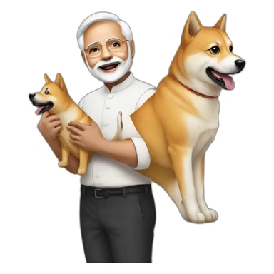 Modi holding doge sticker