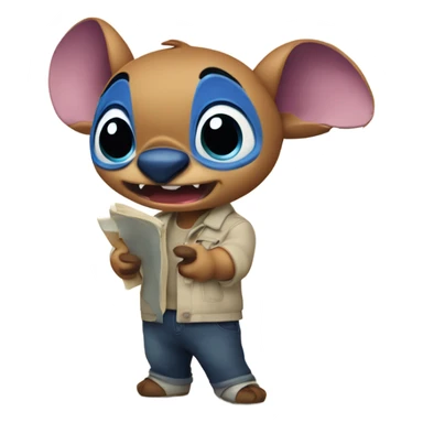 Stitch from kilo and stitch teaching a media class sticker