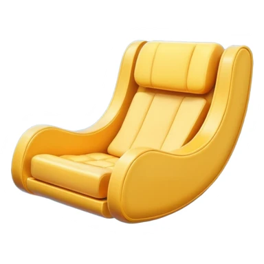 Minimal emoji of a floating anti-gravity chair with soft glow underneath, smooth rounded form sticker