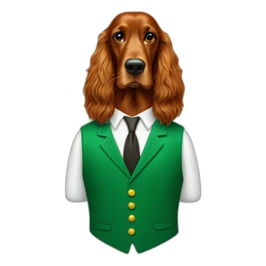 irish setter dressed like sales man sticker
