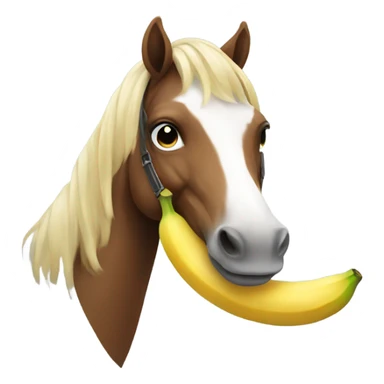 A horse with a banana in the mouth  sticker