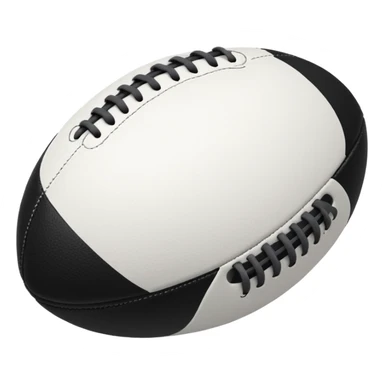 a white rugby ball with black stitching sticker