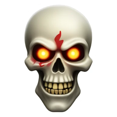Scary pirate skull with glowing red eyes sticker