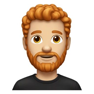 Red-haired man with hair and a beard, wearing a black Nike t-shirt  sticker