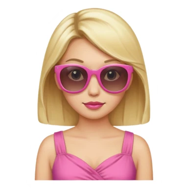 dior women with long blonde hair, pink dress, wear sun glasses sticker
