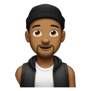 will smith with black beanie sticker
