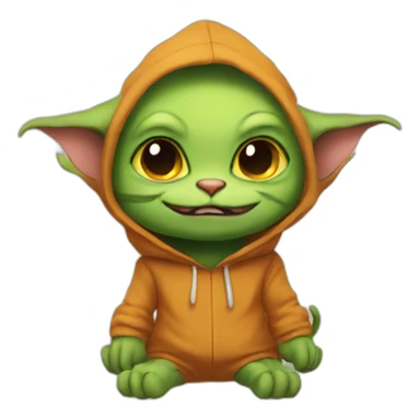 goblin in cat onesie sticker