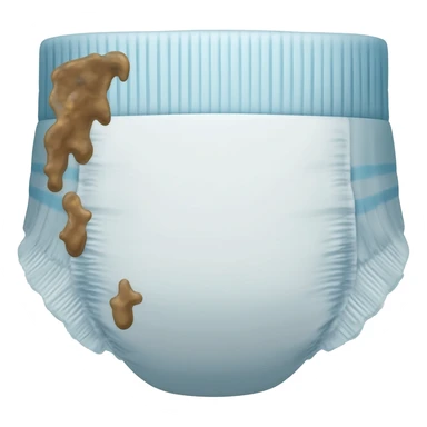 A diaper containing poop sticker