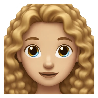 Girl with light brown wavy hair , hazel and blue eyes  sticker