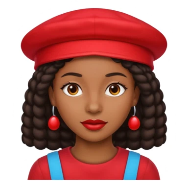 black woman with red hat sticker