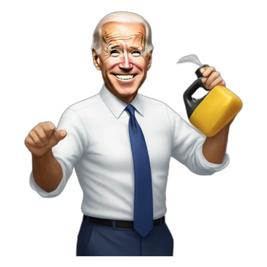 Joe biden reaching for oil sticker