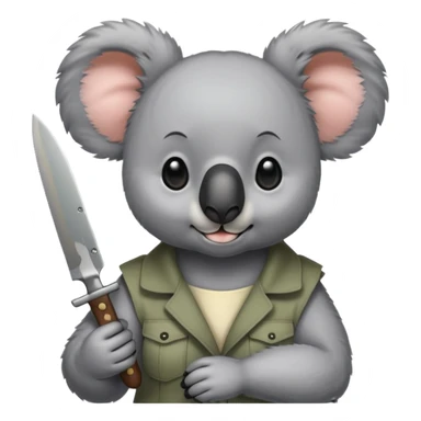 Female koala with knife sticker