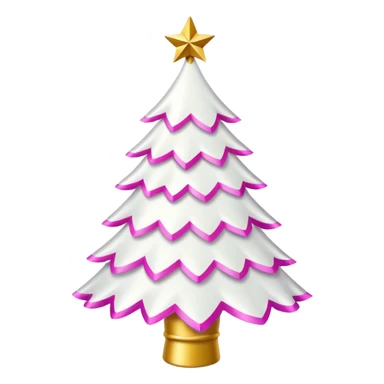 WHITE CHRISTMAS TREE WITH PINK BOWS AND GOLD TINSEL sticker